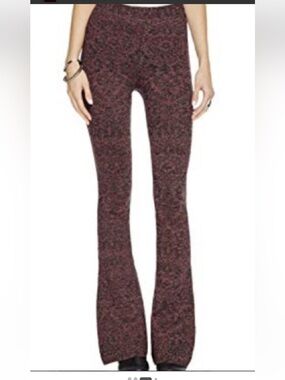 TALL GIRLS - Free People Maroon Patterned Flare Pants Size Large w/ Partial tags